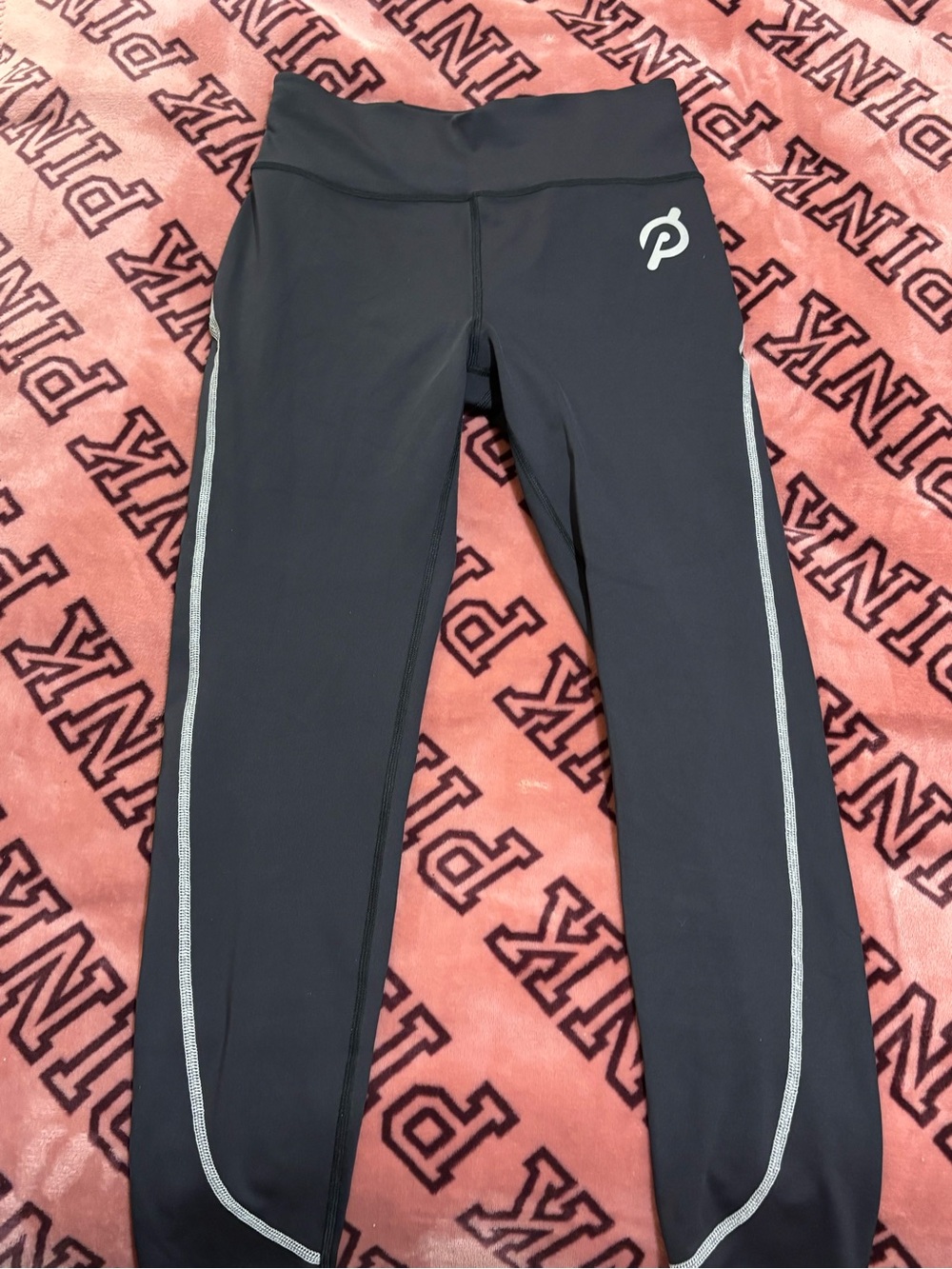 Peloton Black Kids Leggings with Reflective Silver Trim